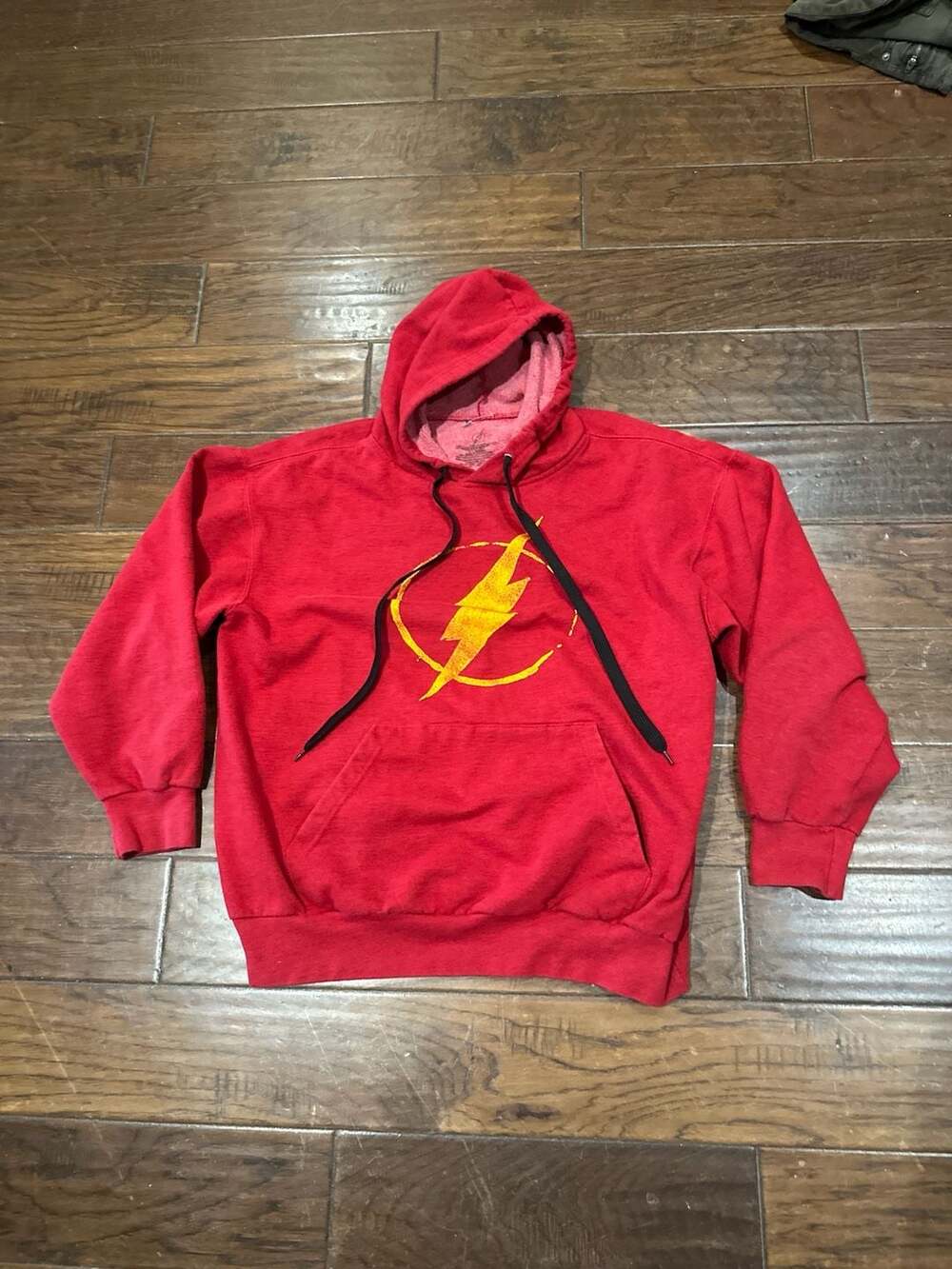 DC Comics The Flash Distressed Lightning Bolt Logo Red Hoodie